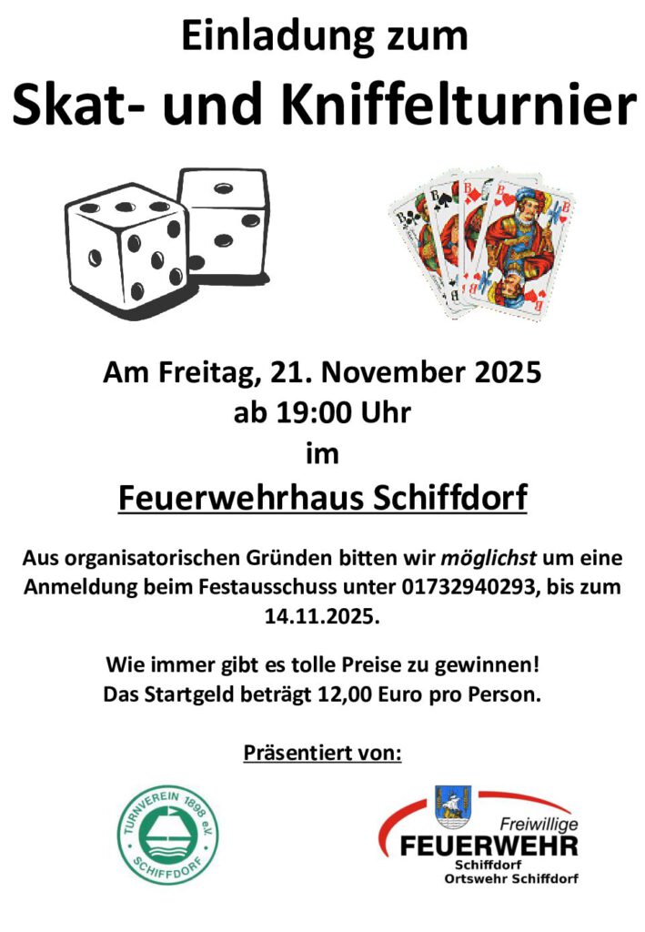 Skat- und Kniffelturnier Herbst 2025